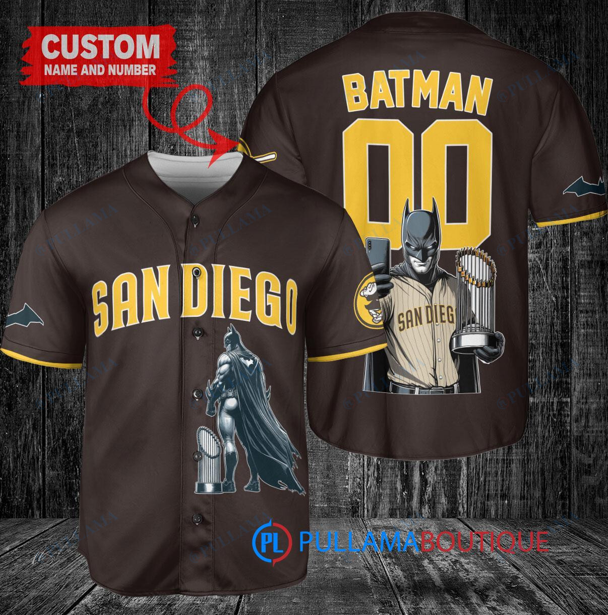 Boston Red Sox x DC Comics Batman The Dark Knight with Trophy Custom Baseball Jersey Red