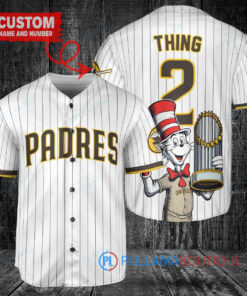 San Diego Padres x Dr Seuss with World Series Trophy Custom Baseball Jersey White