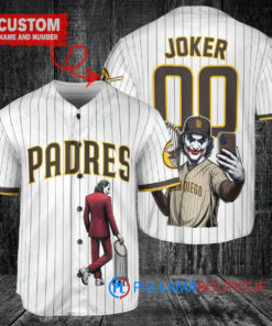 San Diego Padres x Joker DC Comics with Trophy Custom Baseball Jersey White