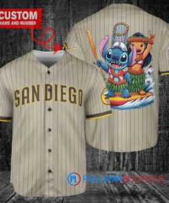 San Diego Padres x Lilo & Stitch with Trophy Baseball Jersey Tan