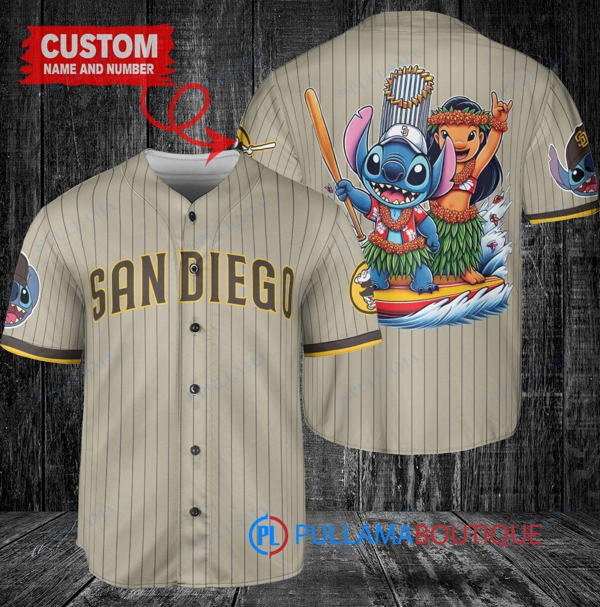 Cincinnati Reds x Lilo & Stitch with Trophy Baseball Jersey Red