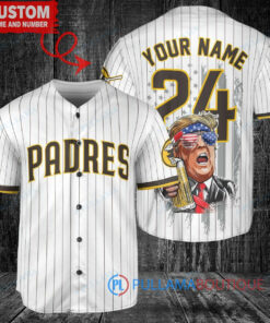 San Diego Padres x Limited Edition with World Series Trophy Custom Baseball Jersey White