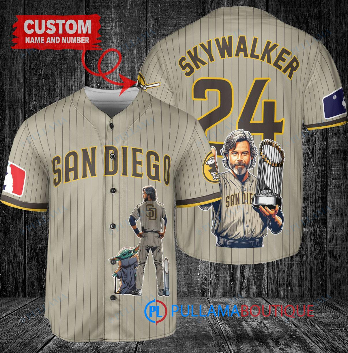 Arizona Diamondbacks x Luke Skywalker Star Wars with Trophy Custom Baseball Jersey Cream-Purple