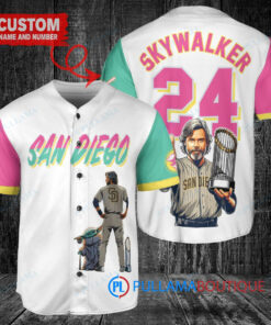 San Diego Padres x Luke Skywalker Star Wars with Trophy Custom Baseball Jersey White City Connect