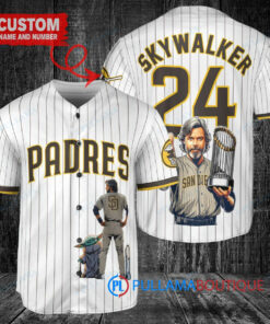 San Diego Padres x Luke Skywalker Star Wars with Trophy Custom Baseball Jersey White