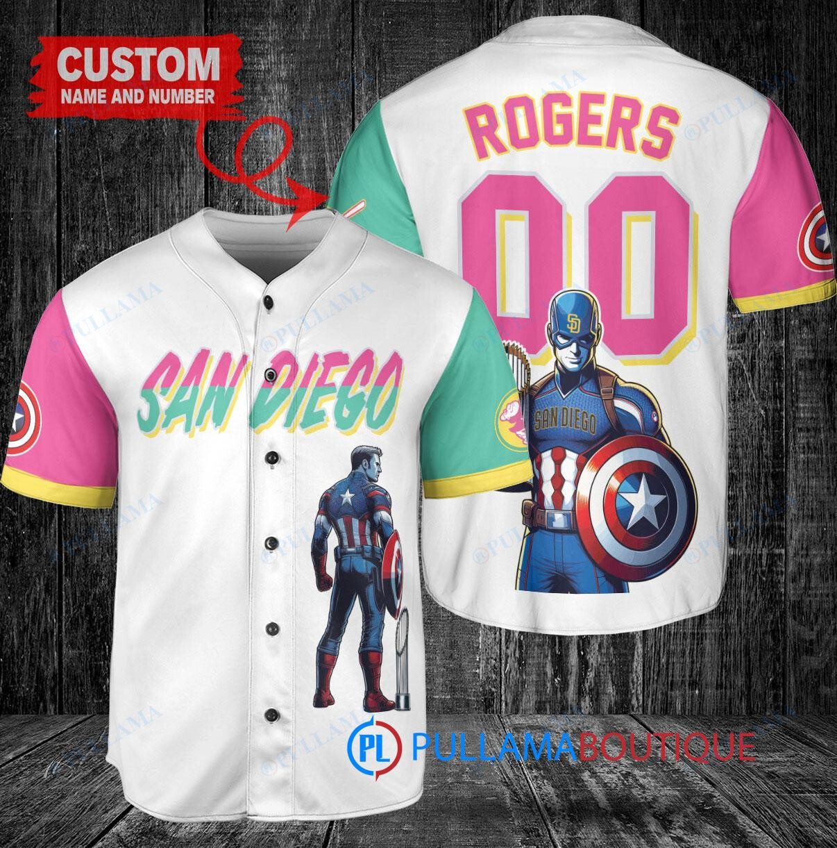 KC Royals x Marvel Captain America Steve Rogers Baseball Jersey – White