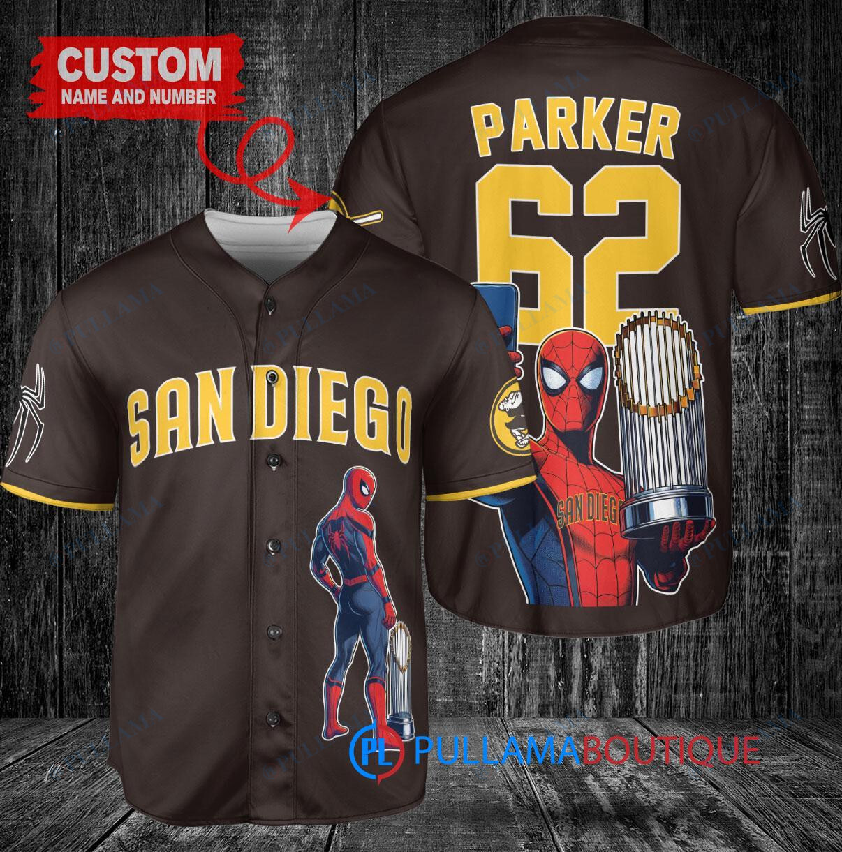 Los Angeles Angels x Marvel Spiderman with Trophy Custom Baseball Jersey Red