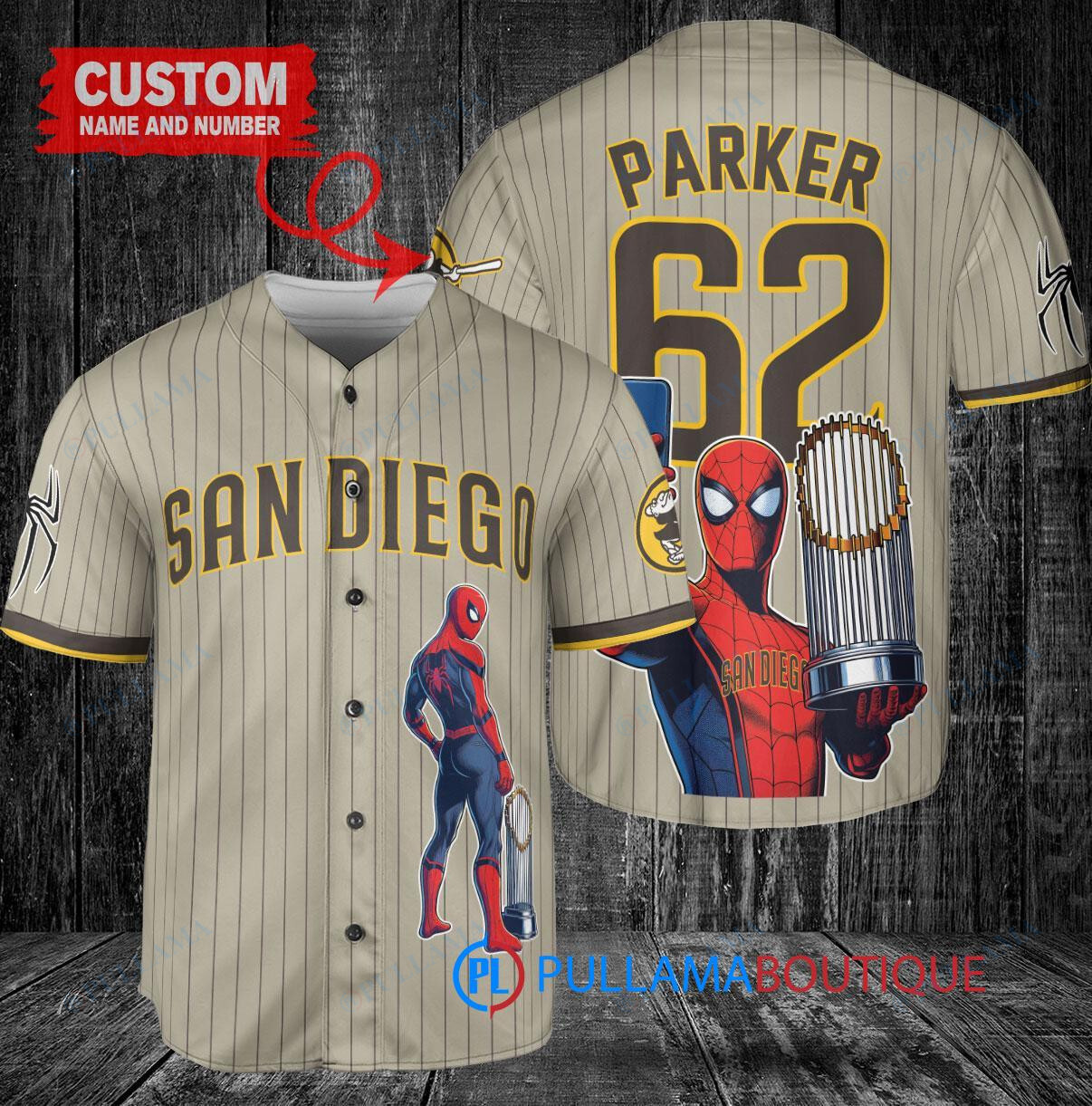 Chicago White Sox x Marvel Spiderman with Trophy Custom Baseball Jersey Black