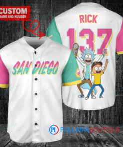 San Diego Padres x Rick and Morty with Trophy Custom Baseball Jersey White City Connect