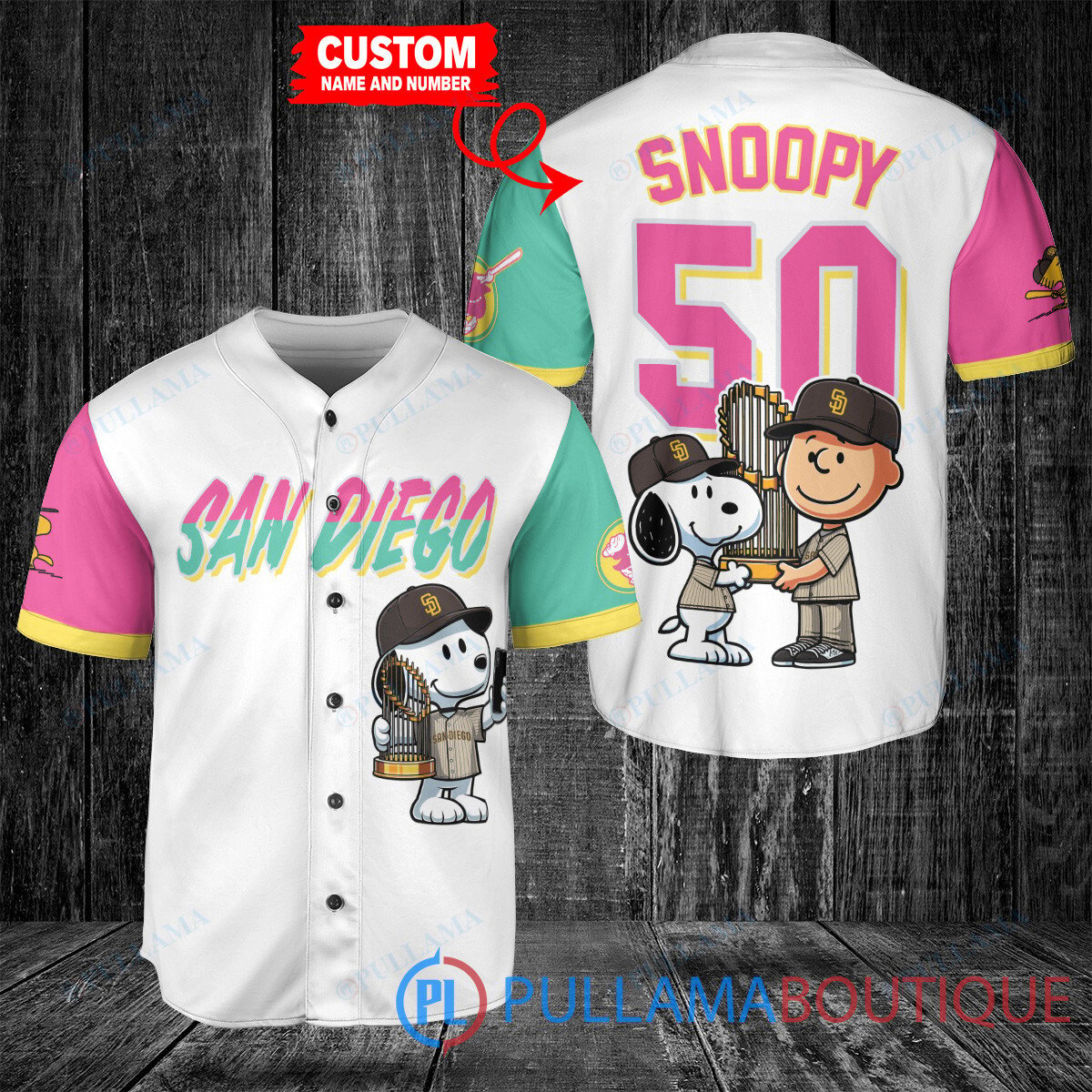 Minnesota Twins x Snoopy and Charlie Brown with Trophy Baseball Jersey Navy