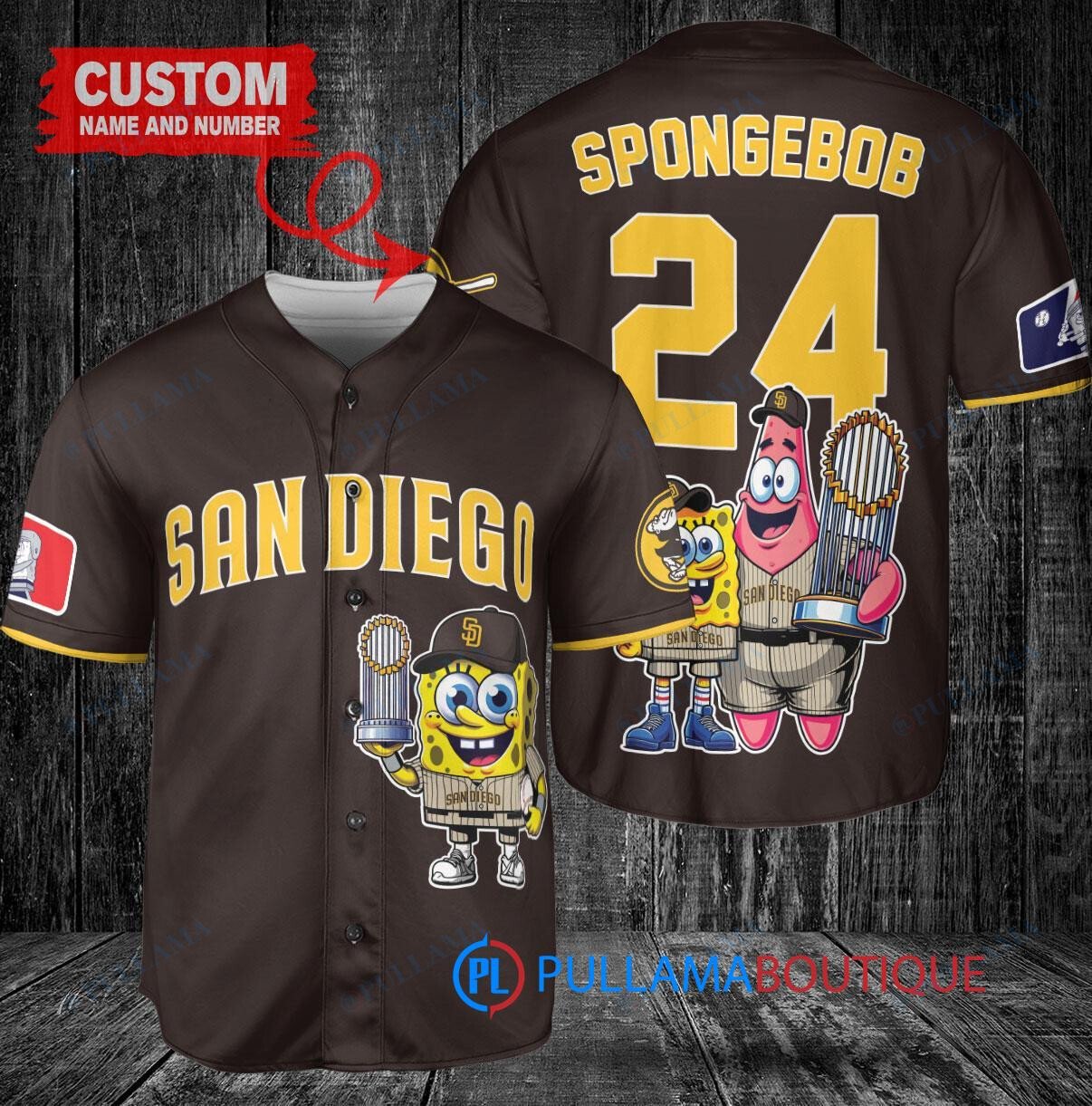 Chicago Cubs x SpongeBob SquarePants with Trophy Custom Baseball Jersey Royal