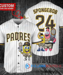 San Diego Padres x SpongeBob SquarePants with Trophy Custom Baseball Jersey White