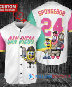 San Diego Padres x SpongeBob SquarePants with Trophy Custom Baseball Jersey White City Connect