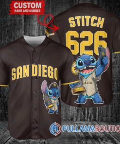 San Diego Padres x Stitch with Trophy Baseball Jersey Brown