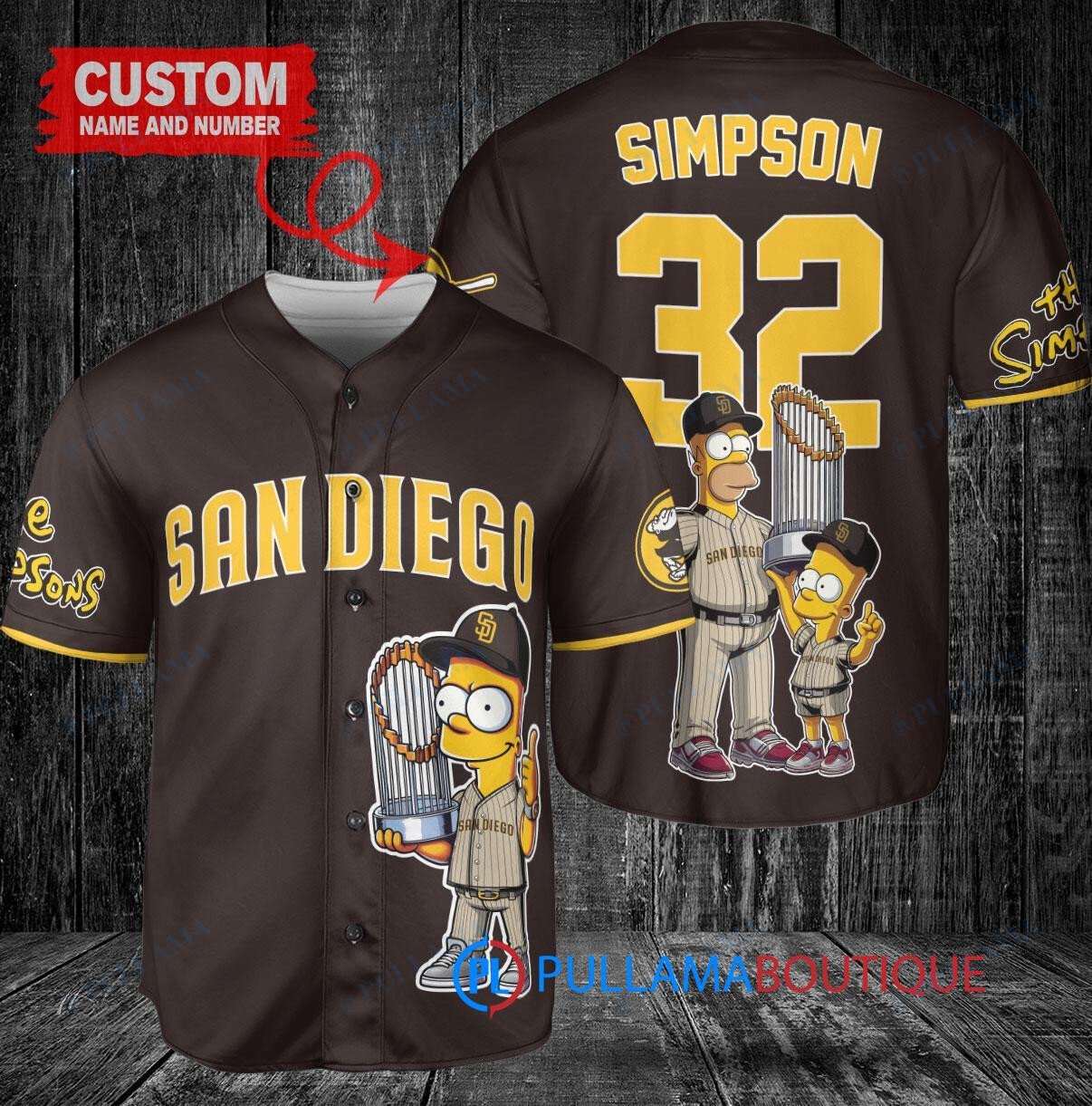 Chicago Cubs x The Simpsons Bart Simpson, Homer Simpson, Lisa Simpson with Trophy Custom Baseball Jersey Royal