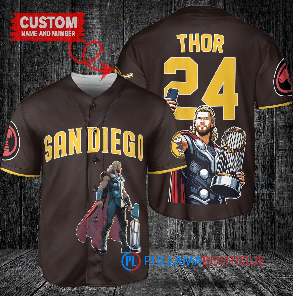 Baltimore Orioles x Thor Marvel with Trophy Custom Baseball Jersey Black City Connect