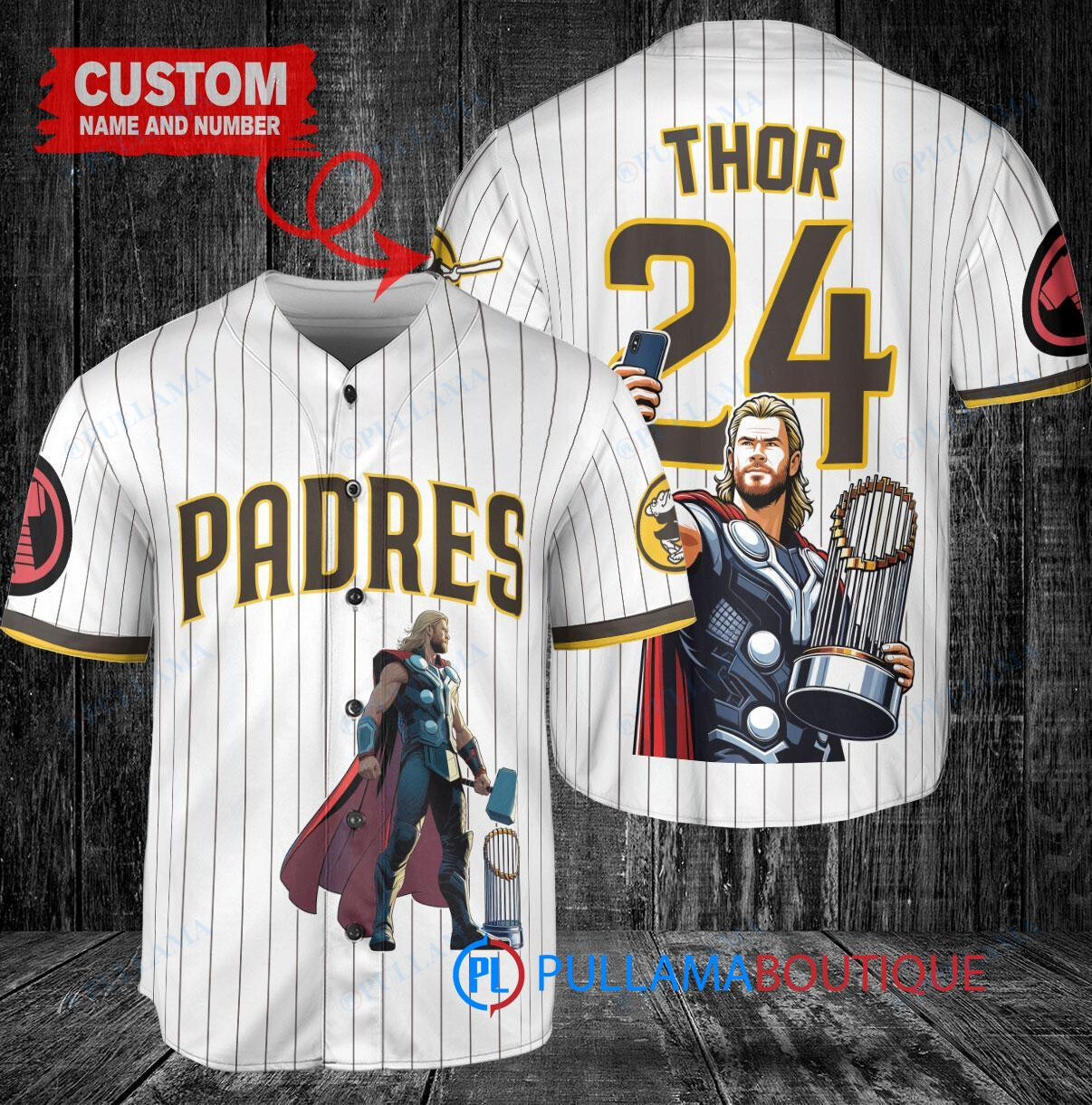 Oakland Athletics x Thor Marvel with Trophy Custom Baseball Jersey White