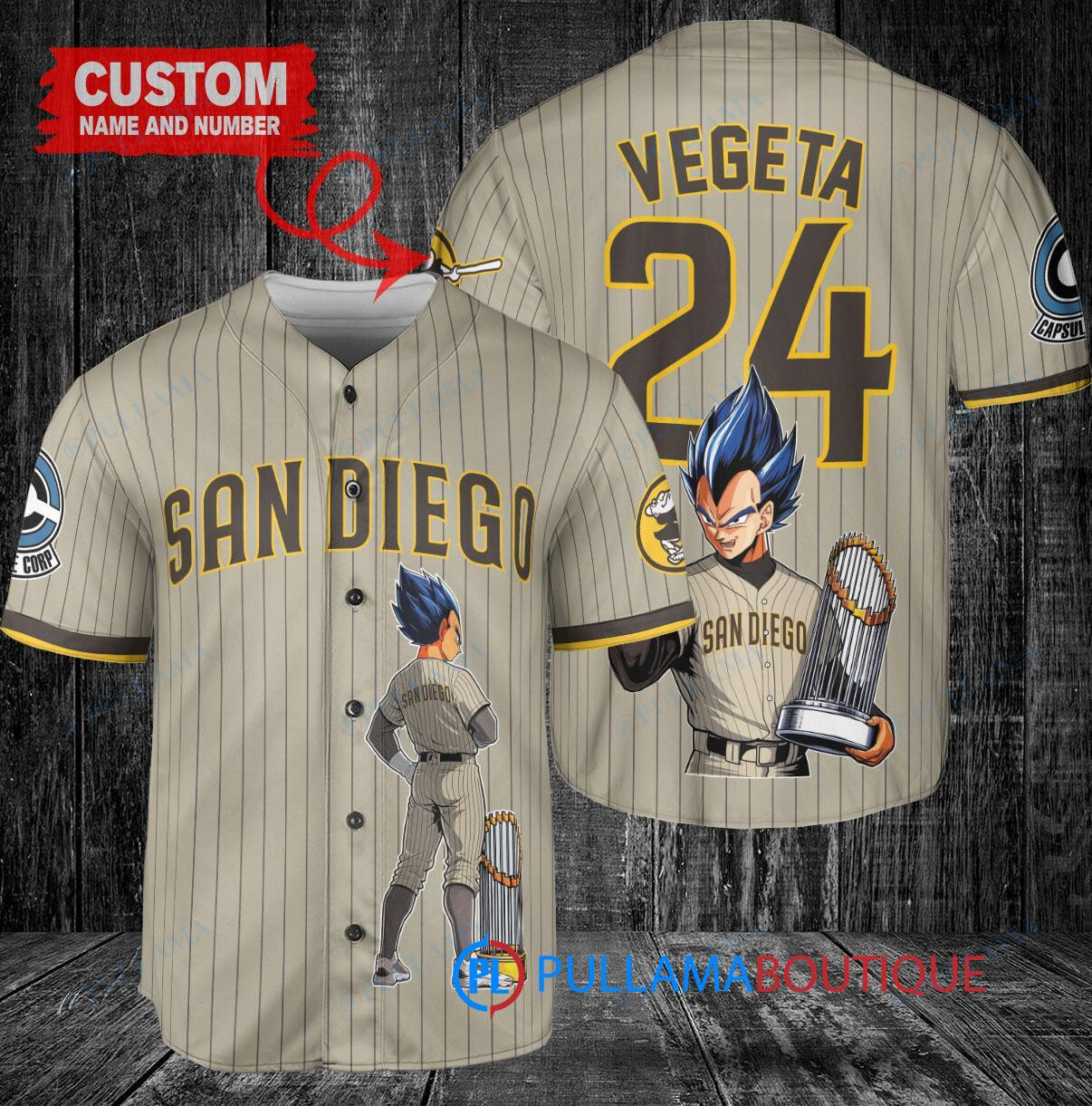 Houston Astros x Vegeta Super Saiyan Dragon Ball Z with Trophy Custom Baseball Jersey Orange