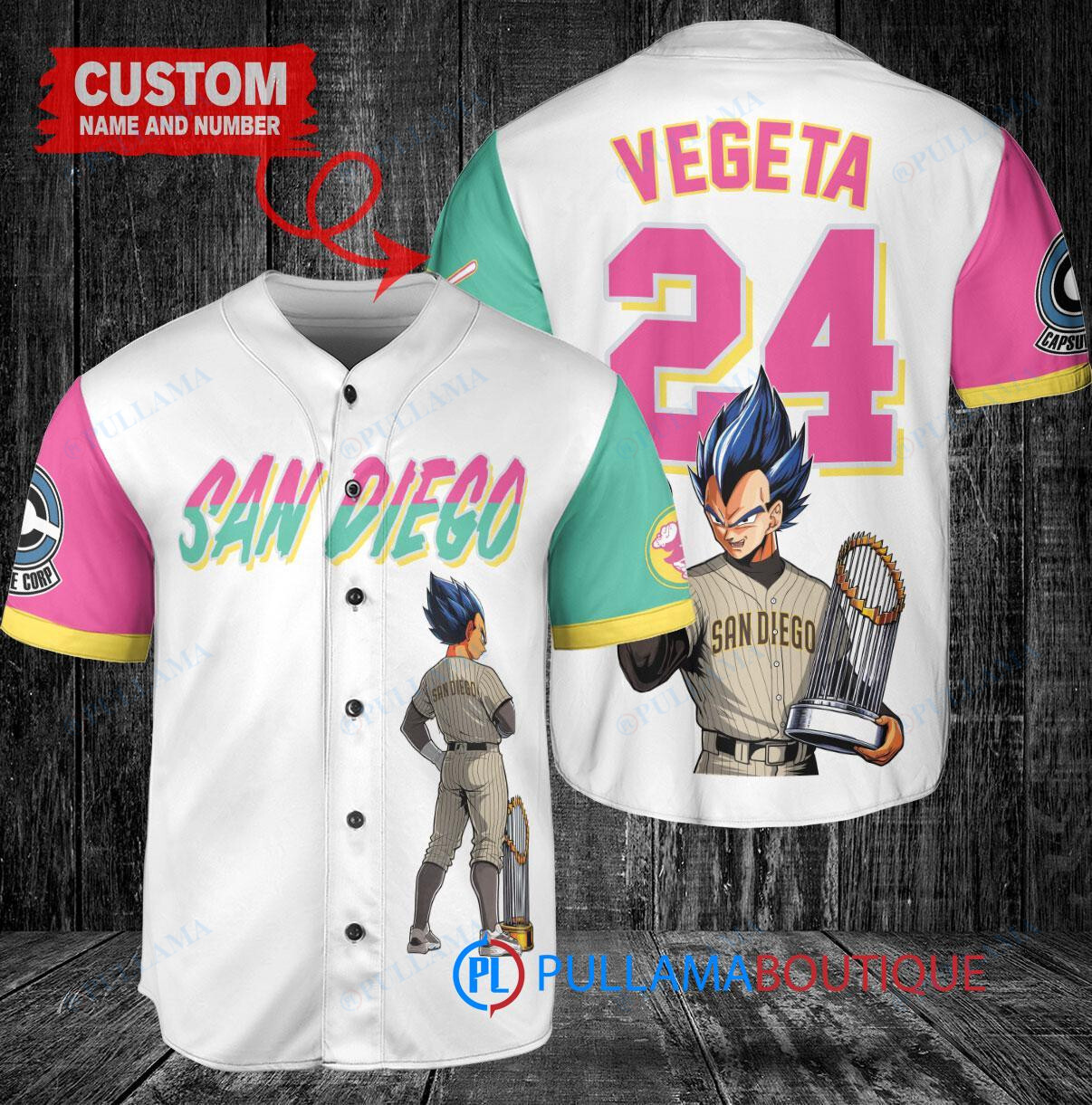 Houston Astros x Vegeta Super Saiyan Dragon Ball Z with Trophy Custom Baseball Jersey Gray