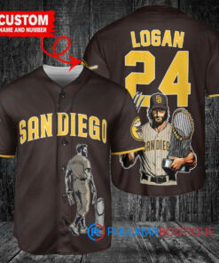 San Diego Padres x Wolverine Logan with Trophy Custom Baseball Jersey Brown