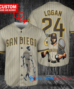 San Diego Padres x Wolverine Logan with Trophy Custom Baseball Jersey Tan