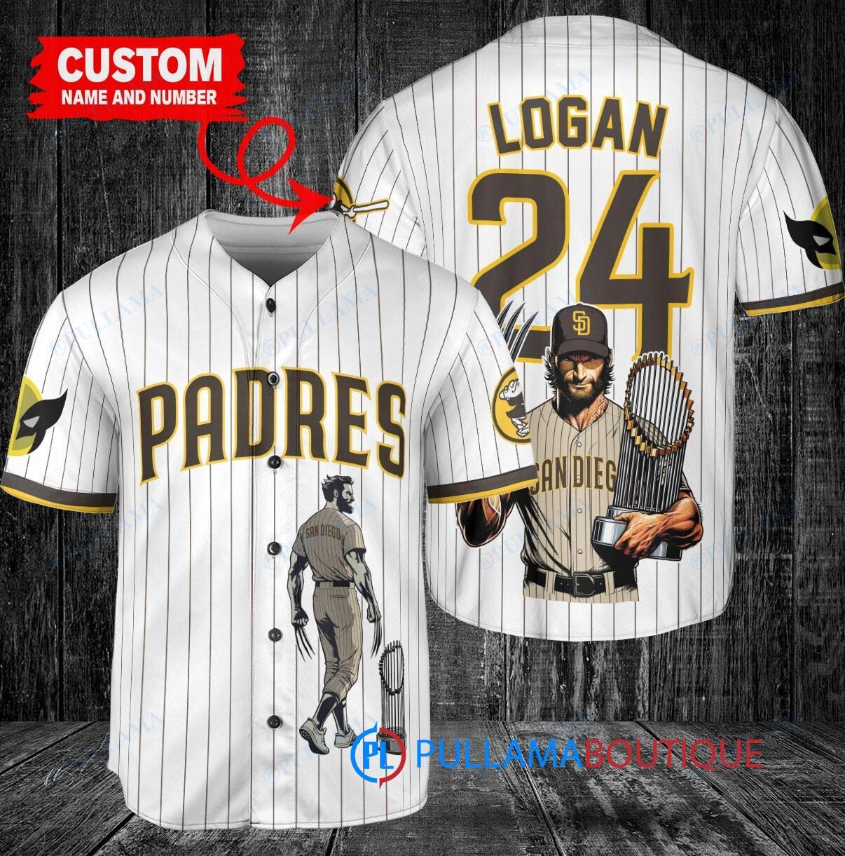 Boston Red Sox x Wolverine Logan with Trophy Custom Baseball Jersey Red