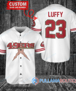 San Francisco 49ers Luffy After Timeskip One Piece Straw Hats Custom Baseball Jersey