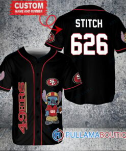 San Francisco 49ers Stitch Custom Baseball Jersey Black