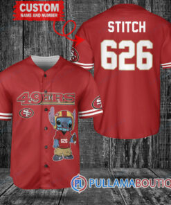 San Francisco 49ers Stitch Custom Baseball Jersey Red