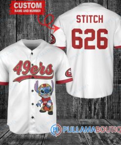 San Francisco 49ers Stitch Custom Baseball Jersey White