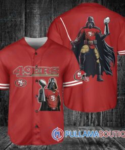 San Francisco 49ers x Darth Vader Star Wars Champions: Chiefs Defeat Edition Baseball Jersey Red