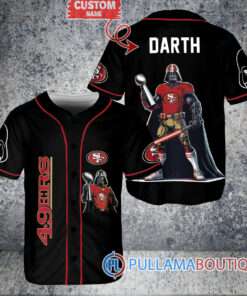 San Francisco 49ers x Darth Vader Star Wars with Trophy Custom Baseball Jersey Black