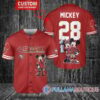 Los Angeles Chargers x Mickey and Minnie with Trophy Custom Baseball Jersey White