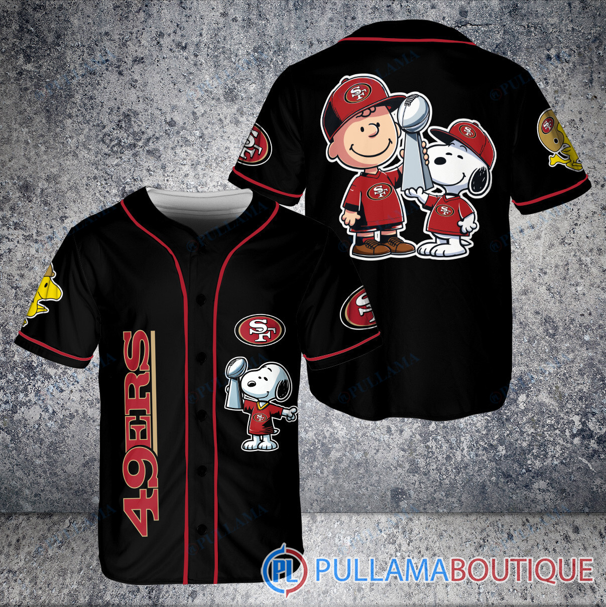 New England Patriots x Snoopy and Charlie Brown with Trophy Baseball Jersey Gray