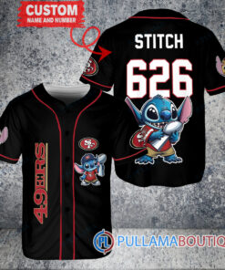 San Francisco 49ers x Stitch with Trophy Custom Baseball Jersey Black