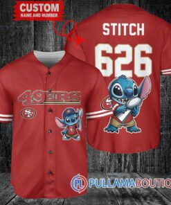 San Francisco 49ers x Stitch with Trophy Custom Baseball Jersey Red