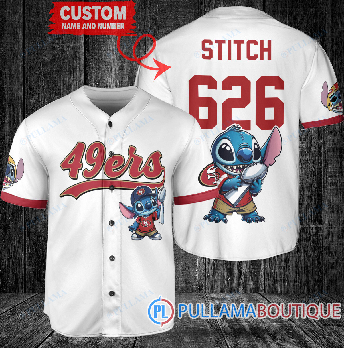 Tennessee Titans x Stitch with Trophy Custom Baseball Jersey White