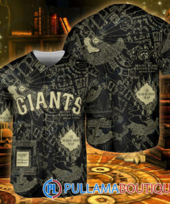 San Francisco Giants Harry Potter The Marauders Map Baseball Jersey Black