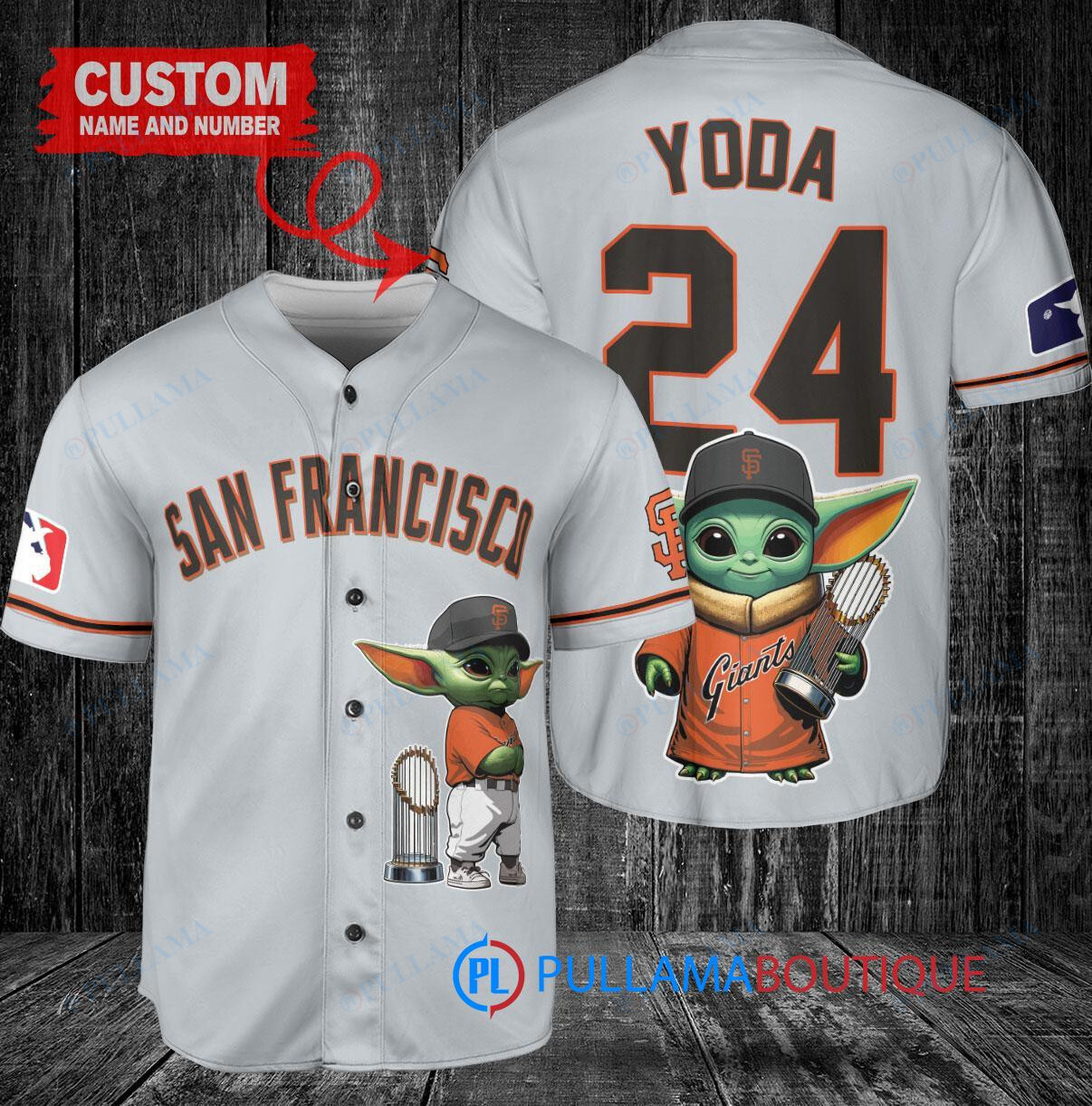 Philadelphia Phillies x Baby Yoda Star Wars The Mandalorian with Trophy Custom Baseball Jersey Light Blue