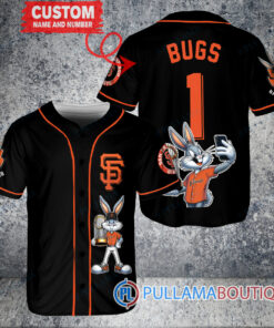 San Francisco Giants x Bugs Bunny with Trophy Baseball Jersey Black