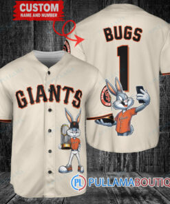 San Francisco Giants x Bugs Bunny with Trophy Baseball Jersey Cream