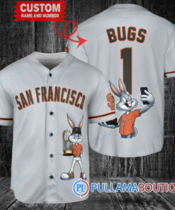 San Francisco Giants x Bugs Bunny with Trophy Baseball Jersey Gray