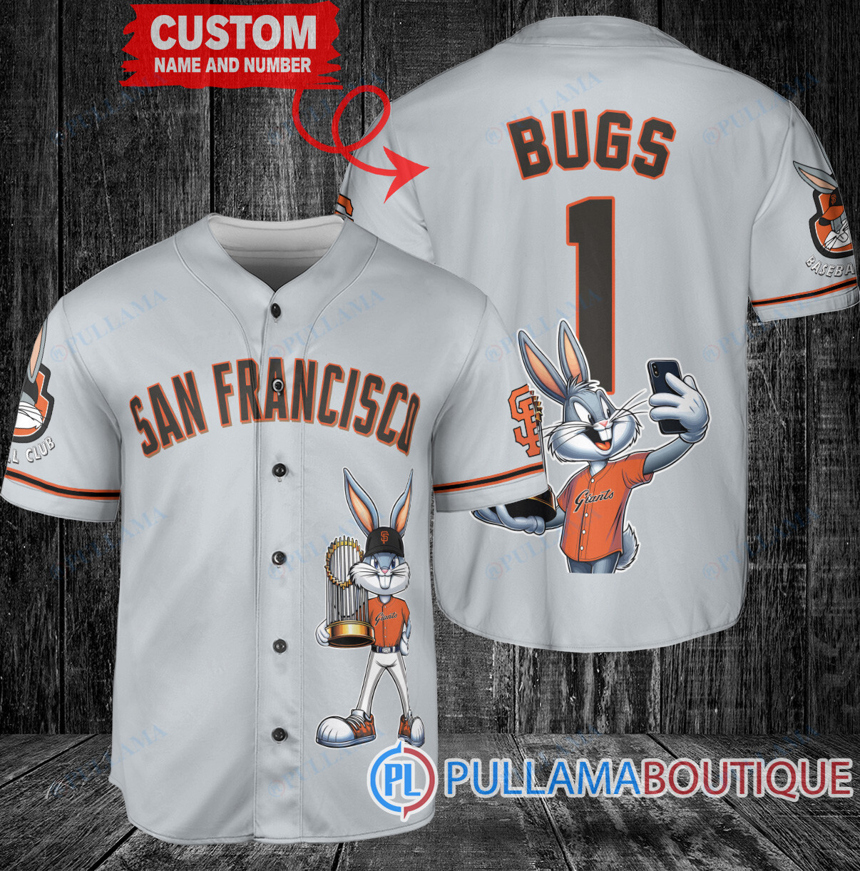 Baltimore Orioles x Bugs Bunny with Trophy Baseball Jersey Orange