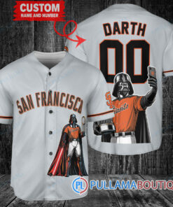 San Francisco Giants x Darth Vader Star Wars with Trophy Baseball Jersey Gray