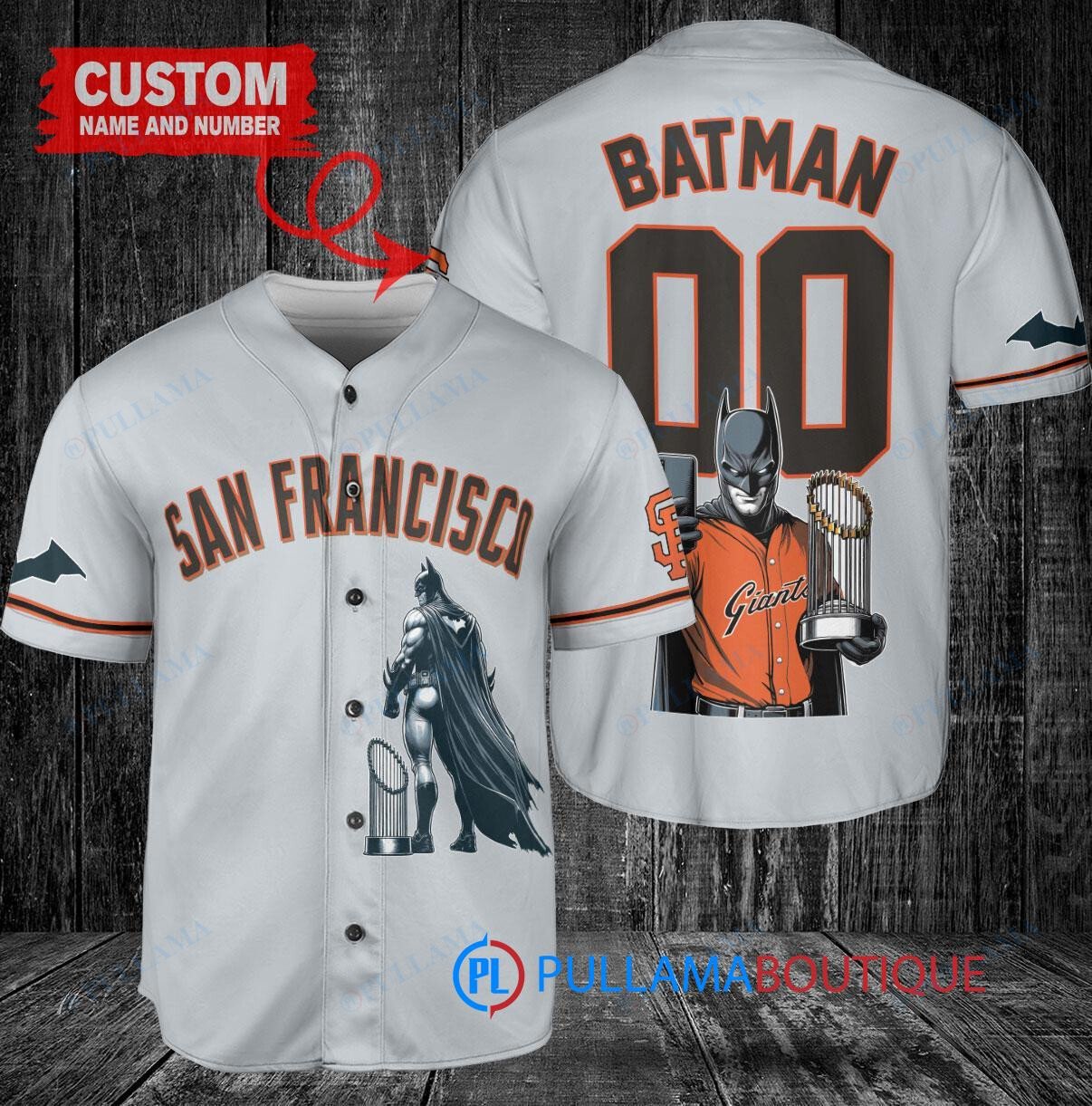 Philadelphia Phillies x DC Comics Batman The Dark Knight with Trophy Custom Baseball Jersey Red