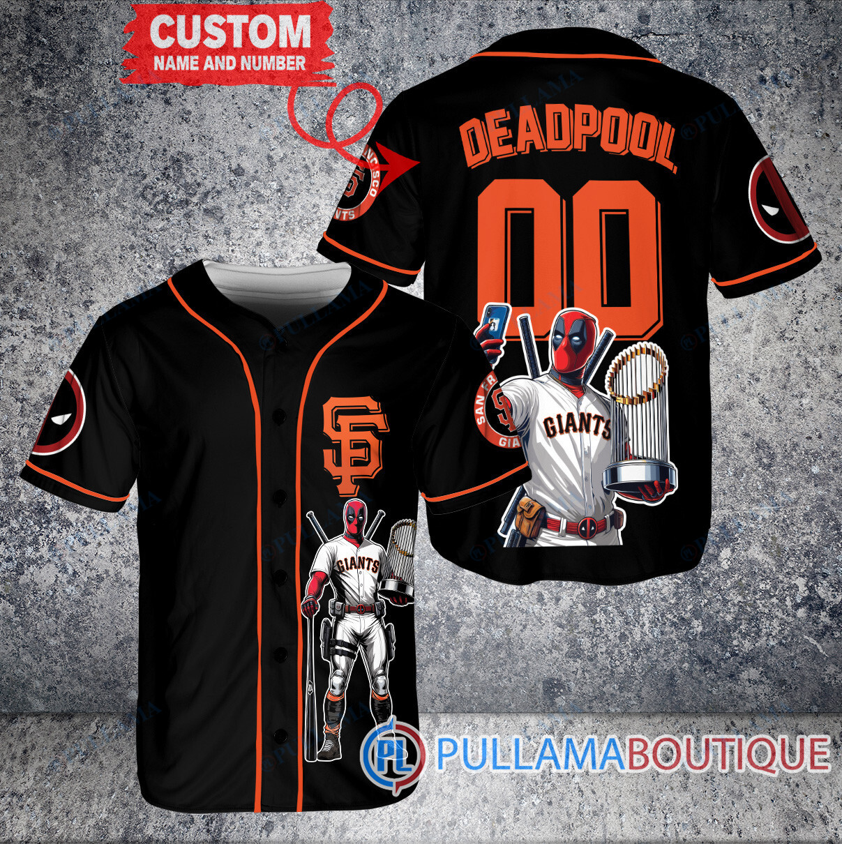 Los Angeles Dodgers x Deadpool with Trophy Baseball Jersey White