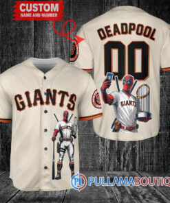 San Francisco Giants x Deadpool with Trophy Baseball Jersey Cream