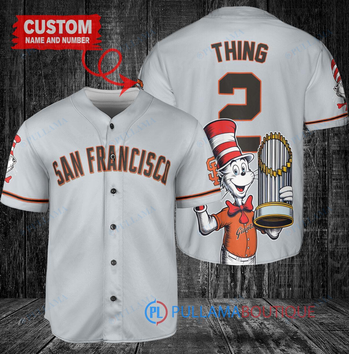 Detroit Tigers x Dr Seuss with World Series Trophy Custom Baseball Jersey Navy