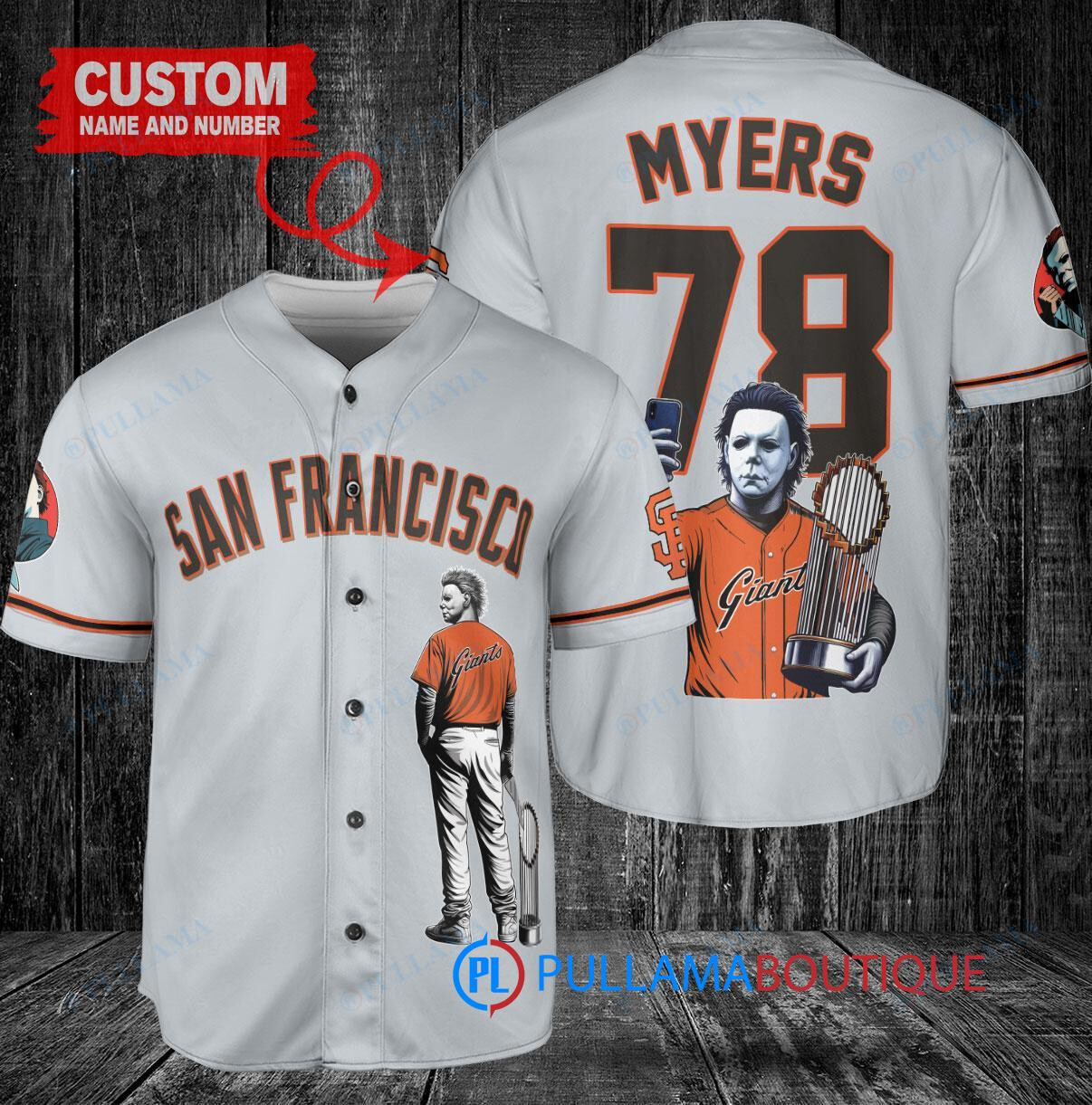 Minnesota Twins x Halloween Michael Myers with Trophy Custom Baseball Jersey Gray Road