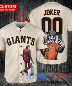 San Francisco Giants x Joker DC Comics with Trophy Custom Baseball Jersey Cream